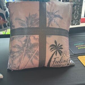 Tropical Palm Tree Throw Pillow